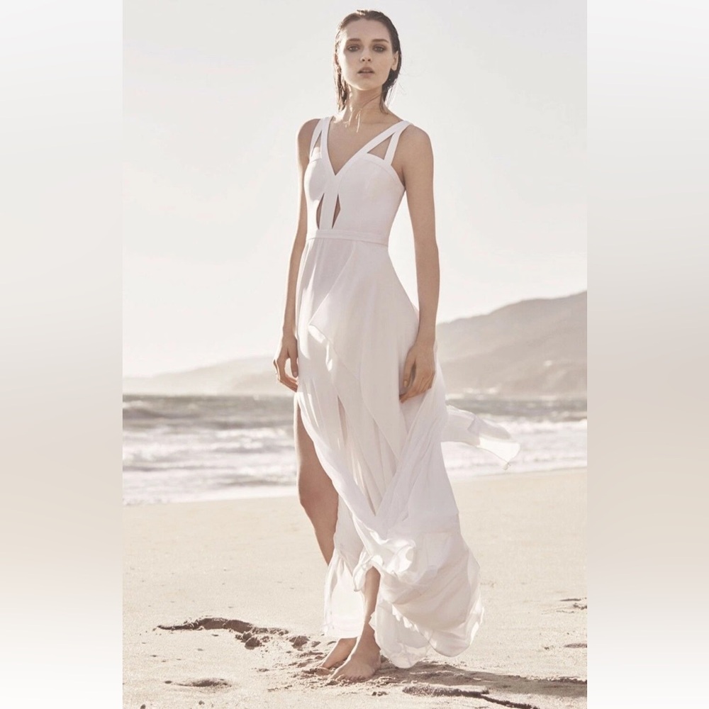 BCBGMaxAzria Juliana white down dress NWT 0